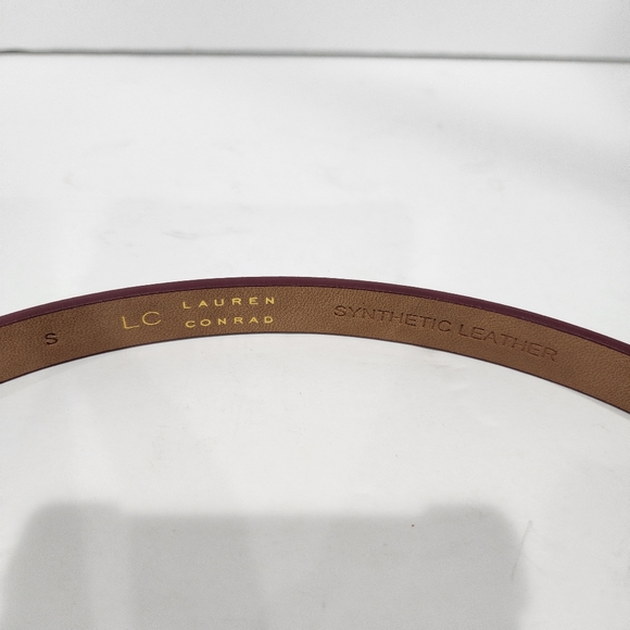 Lauren Conrad Burgundy and Gold Belt Slim Designs Small - Picture 2 of 4